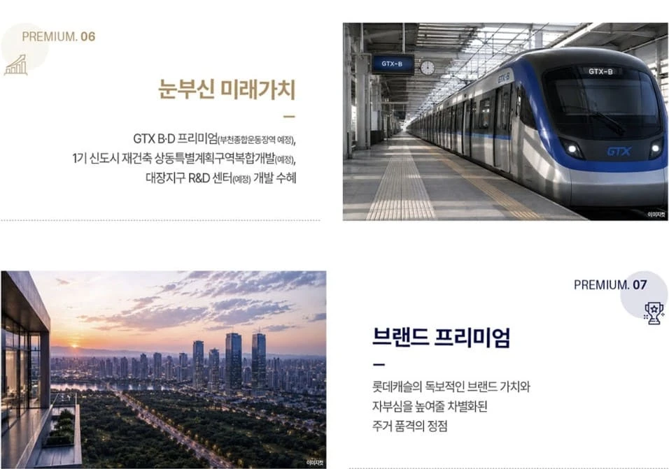 GTX-B·D 노선 예정 부천종합운동장역 인근 상동역 롯데캐슬 시그니처 교통 환경